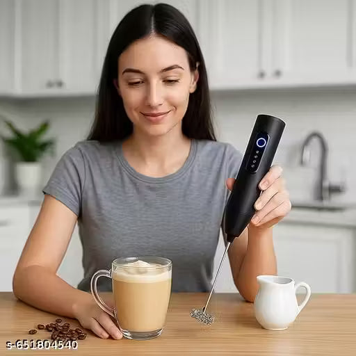 Rechargeable Milk Frother &amp; Coffee Whisker with Dual Spring Tech