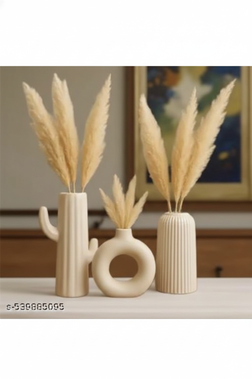 PCO CERAMIC VASE SET OF 3 UNIQUE AND ALLURING MULTIPURPOSE MINIMALISTIC VASES FOR HOME DECOR