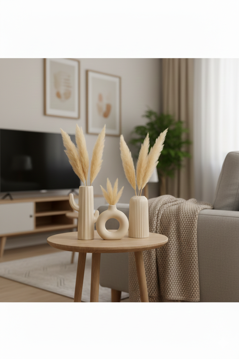 PCO CERAMIC VASE SET OF 3 UNIQUE AND ALLURING MULTIPURPOSE MINIMALISTIC VASES FOR HOME DECOR