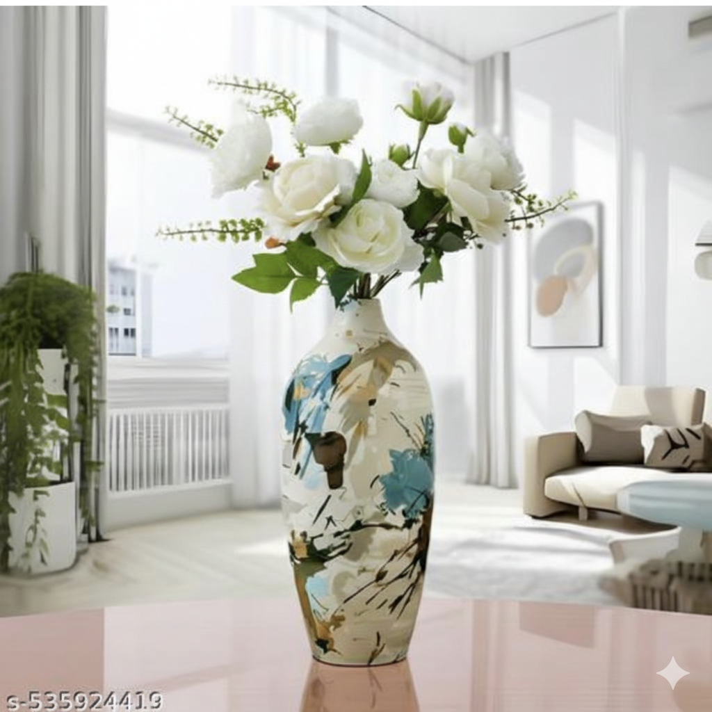 Homing Thistle Stylish Glossy Meena Finish Flower Vase for Home Décor