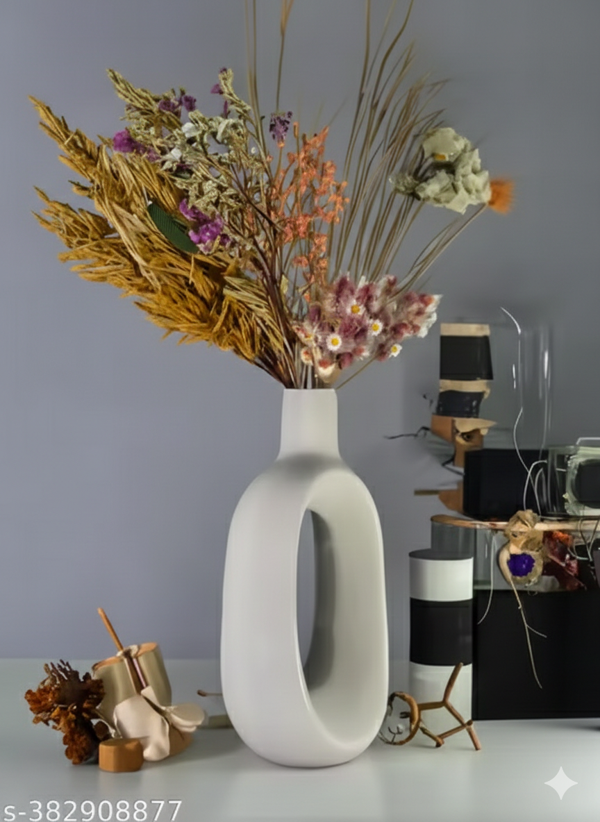 Home Decor Designer Bottle Shape Ceramic Flower Vase for Home Decor , Office , Kitchen , Dining , Study Table and Gifting