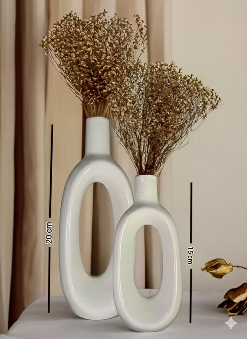 Home Decor Designer Bottle Shape Ceramic Flower Vase for Home Decor , Office , Kitchen , Dining , Study Table and Gifting