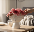 New Face Vase Cute Abstract Queen White Aesthetic Resin Ceramic Finish Flower Vase