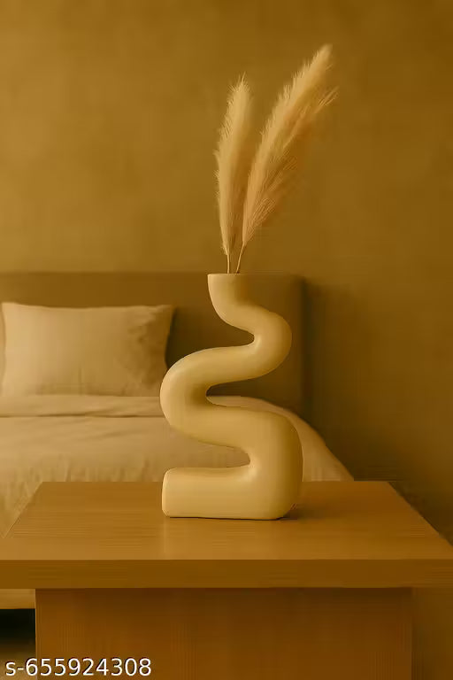 Premium Ceramic S-Shape Decorative Table Vase for Home