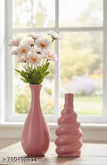Set of 2 Pink Ceramic Decorative Vase for Home Decor