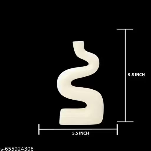 Premium Ceramic S-Shape Decorative Table Vase for Home