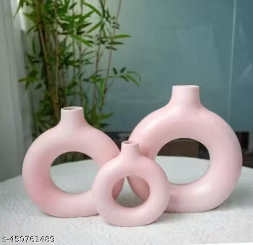 Ceramic Ring Vase Set of Three Small to Medium size&nbsp;
