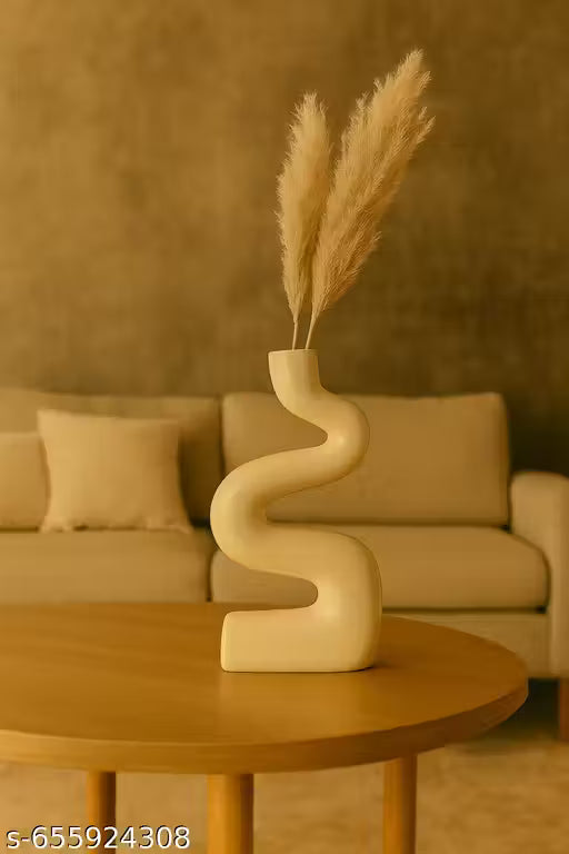 Premium Ceramic S-Shape Decorative Table Vase for Home
