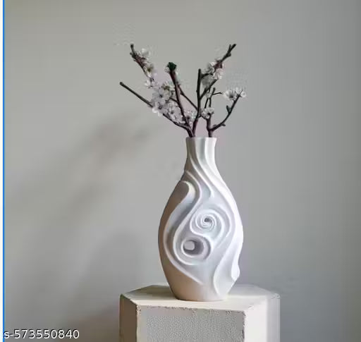 Modern 3D Swirl Design Decorative flower Vase for Living Room & office