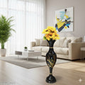 AdiCollar Flower Vase Big Size for Living Room Corner Decorative Item 25 Inch Black Tree Painting Metal Vase (Pack of 1)