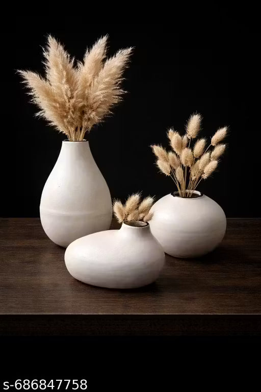 Handcrafted Ceramic Akai Vase Set of 3 for House Warming Gift