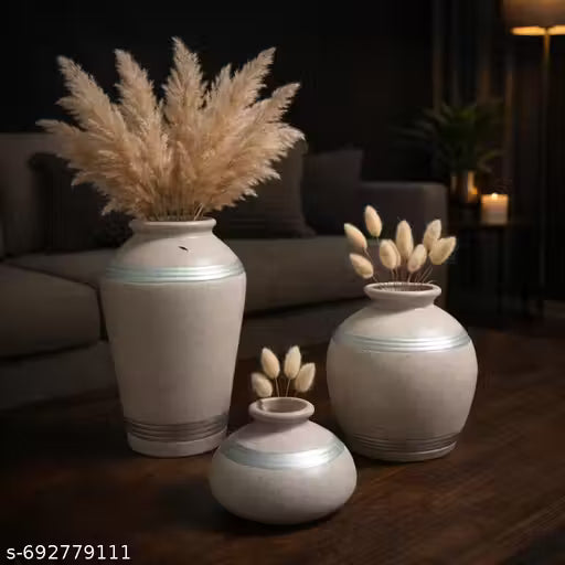 Premium Ceramic Vase Set (Set of 3)